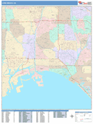 Long Beach Digital Map Color Cast Style
